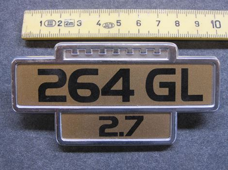 264-gl-27 Volvo 264GL 2,7 emblem - Billede 1