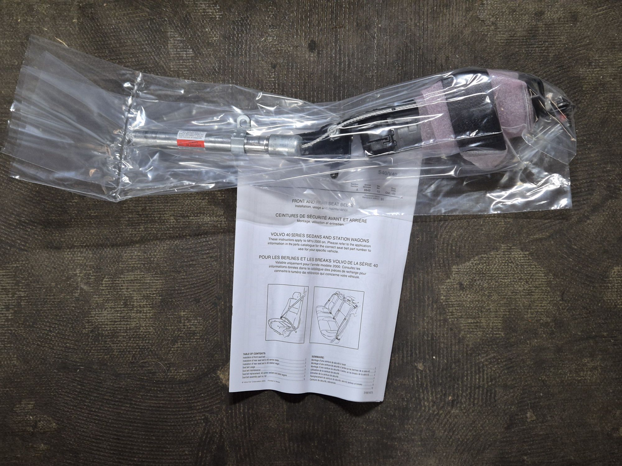 wp-1764241562405943151188323224238.jpg sikkerhedssele volvo S40 V40 venstre foran - Billede 1