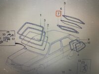 Gummiliste til bagrude, Volvo 340 1985-1991 / volvo 360 1985-1989, kun til 4 dørs - Billede 2